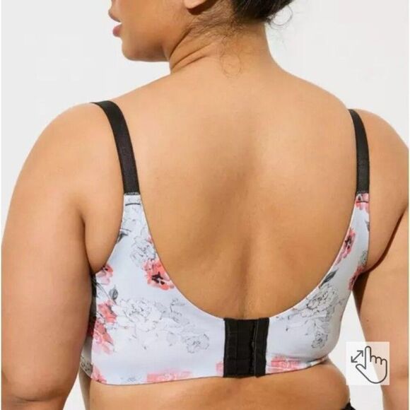 Torrid Dream Wire-Free Boost Push-Up Bra in Frida Floral Pearl Blue Size 42D - Picture 12 of 12